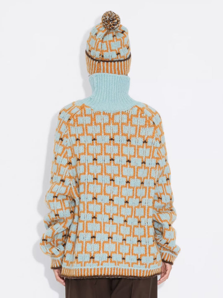 Norwegian Wool Turtleneck 25-04  Blue Mix