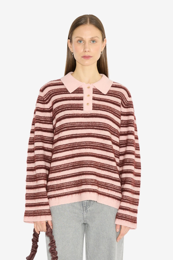 Olivia Wool Polo  Lt. Pink Mix