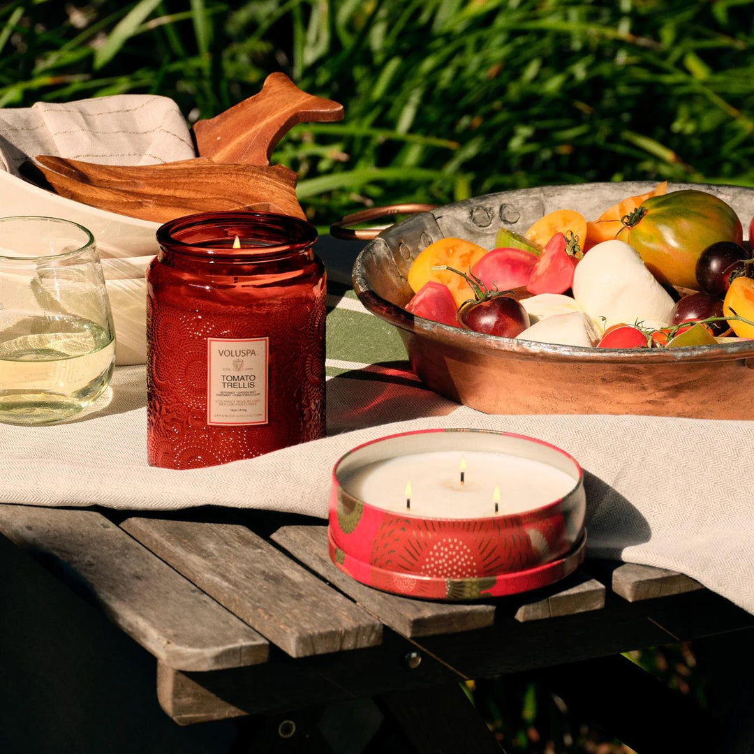 3-WICK TIN CANDLE 40 TIM  Tomato Trellis