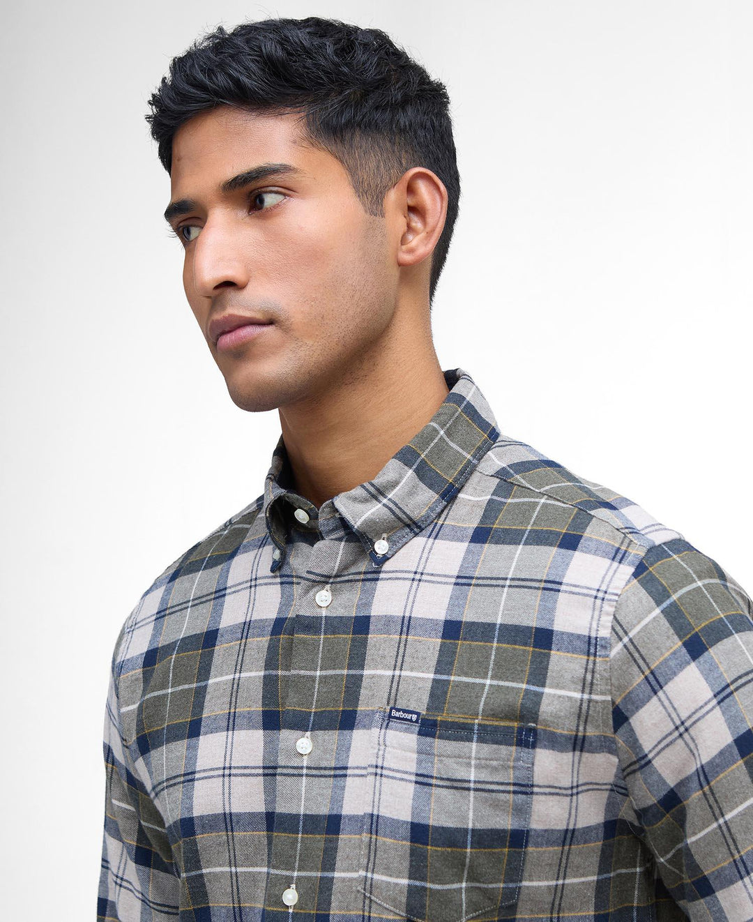 Fortrose Tailored Tartan Shirt  Forest Mist