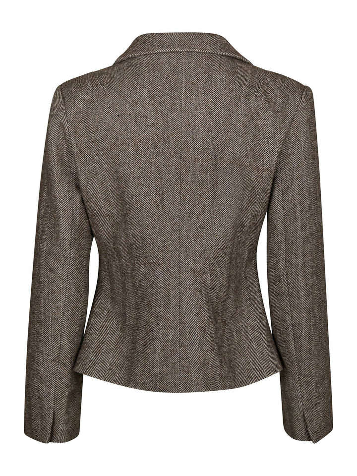 Valia Herringbone S Blazer  Dark Brown