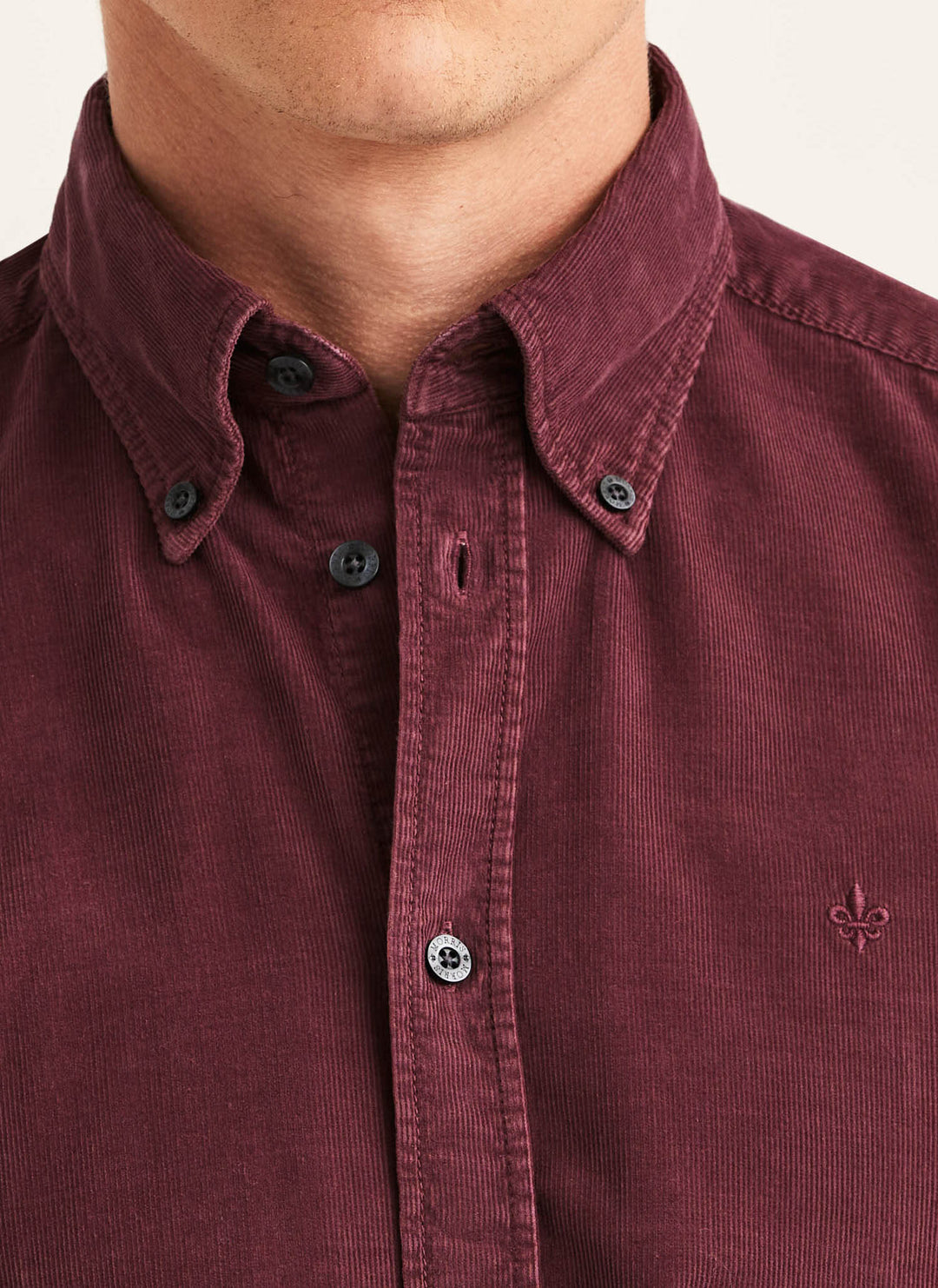 Douglas Cord Shirt-Slim Fit  Wine Red