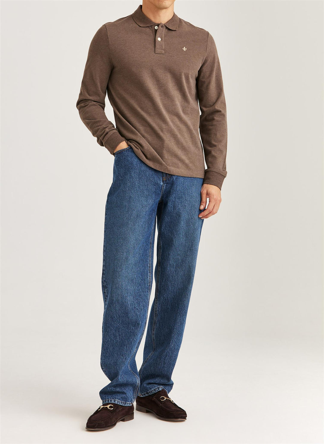 Camden LS Polo Shirt  Brown
