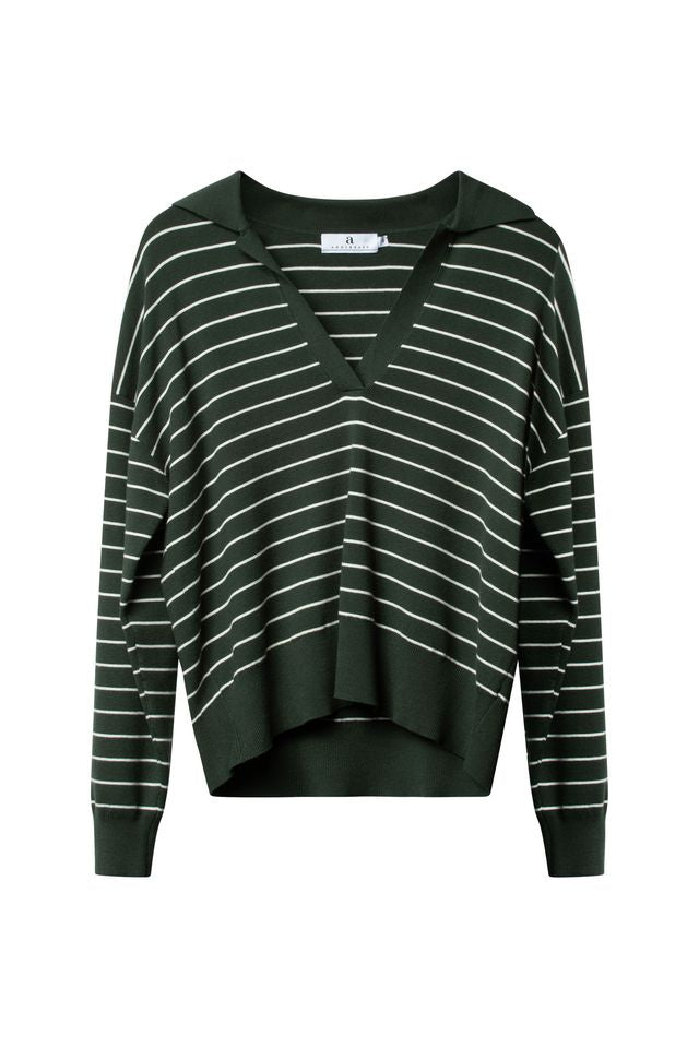 LES Stripe  Dk Green/Offwhite