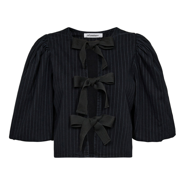 PinCC WIDE BOW BLOUSE  Black