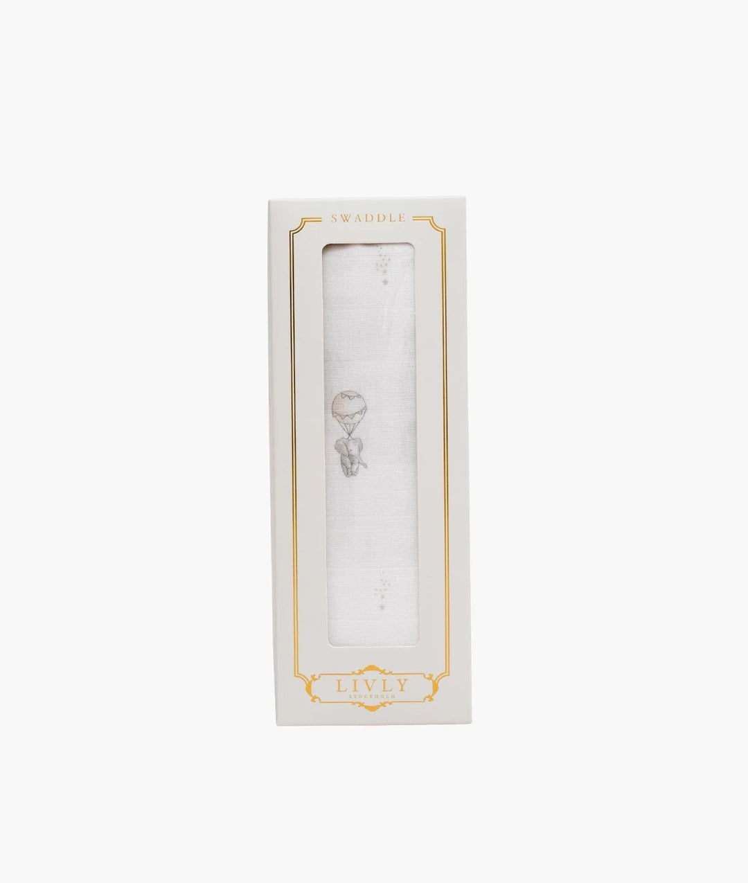 Flying Elephants Swaddle White