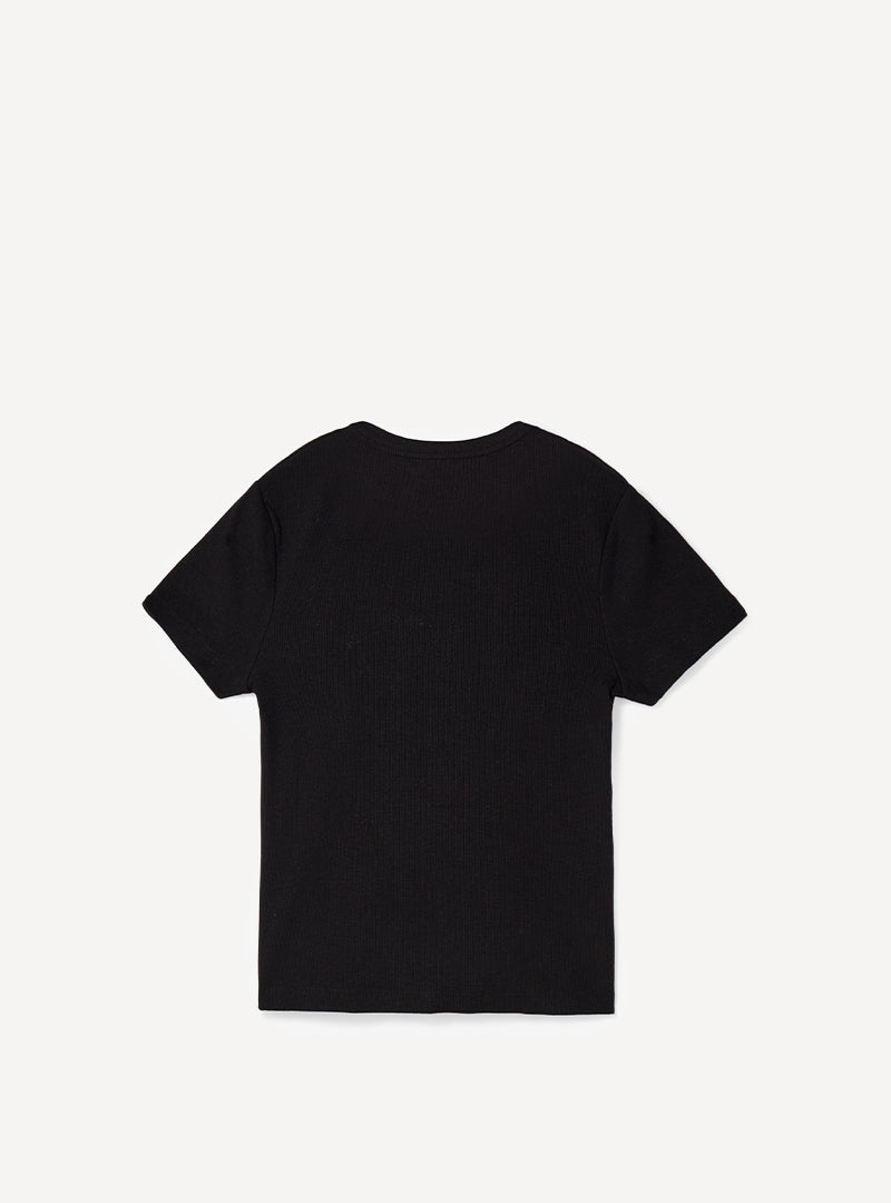 FITTED RIB TEE  Black