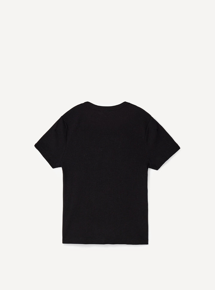 FITTED RIB TEE  Black