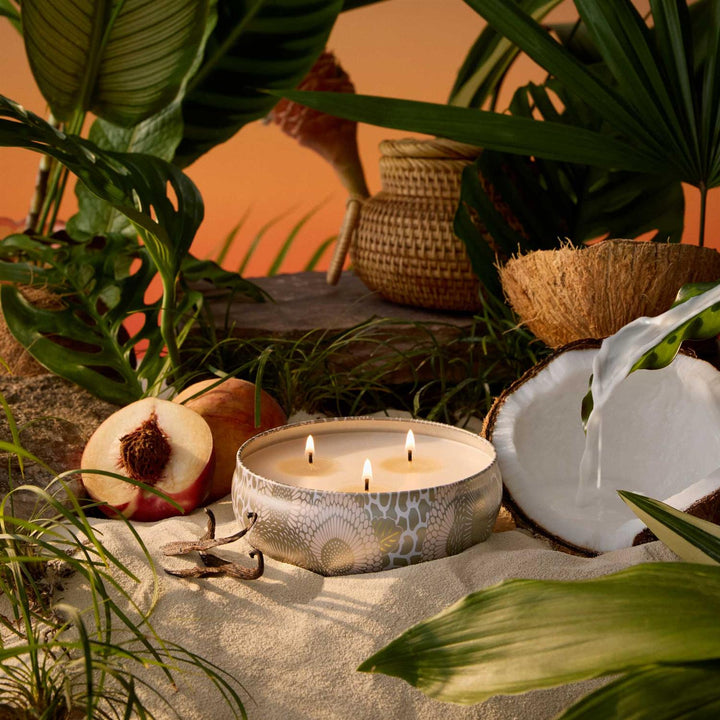 3-wick Tin Candle  Tahitian Coconut Vanilla