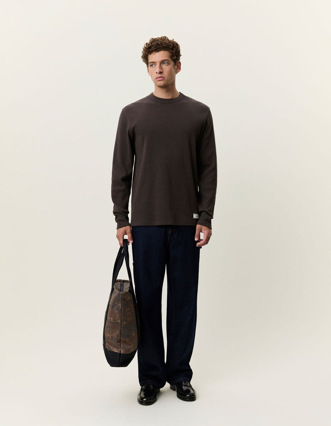 Label Waffle Ls T-Shirt Delicioso Brown