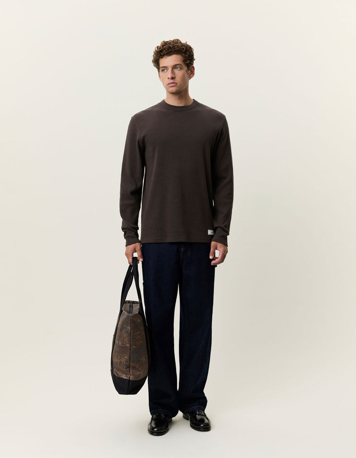 Label Waffle Ls T-Shirt Delicioso Brown