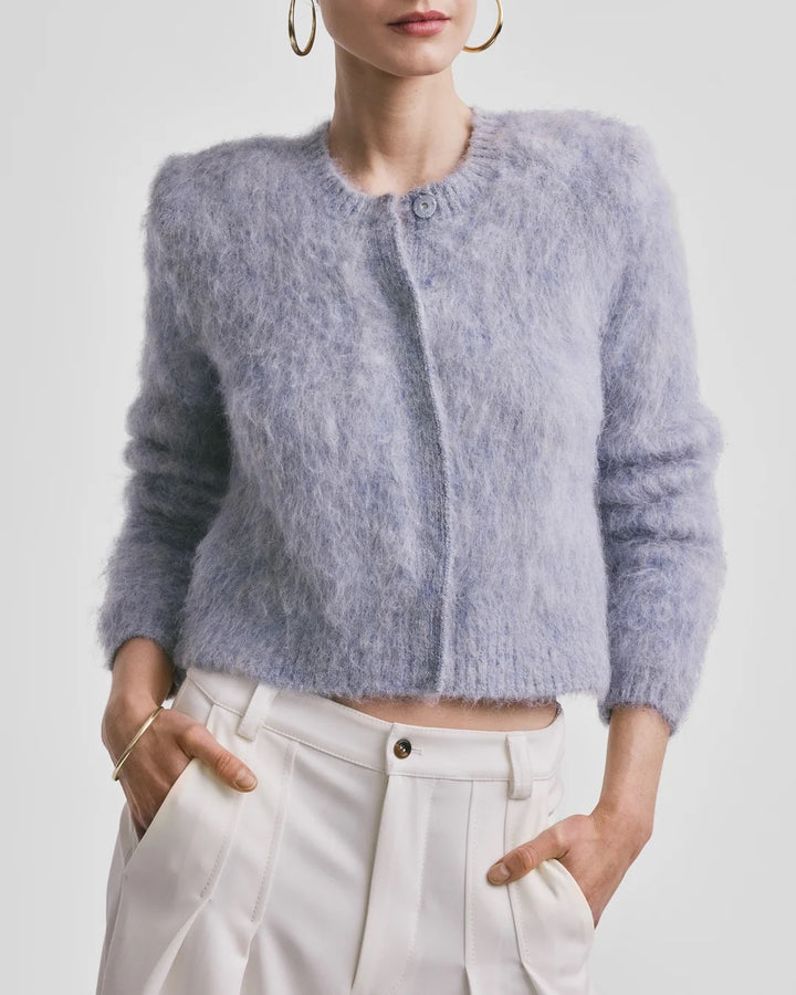 Hairy Knit Jacket  Sky Blue