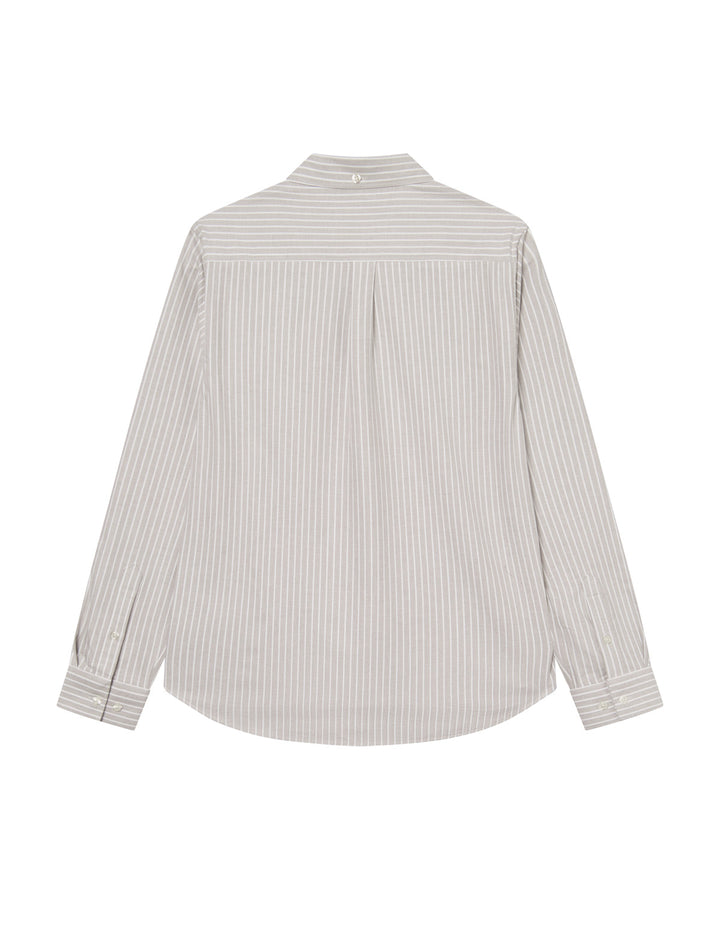 Konrad Striped Oxford Shirt  Dark Sand