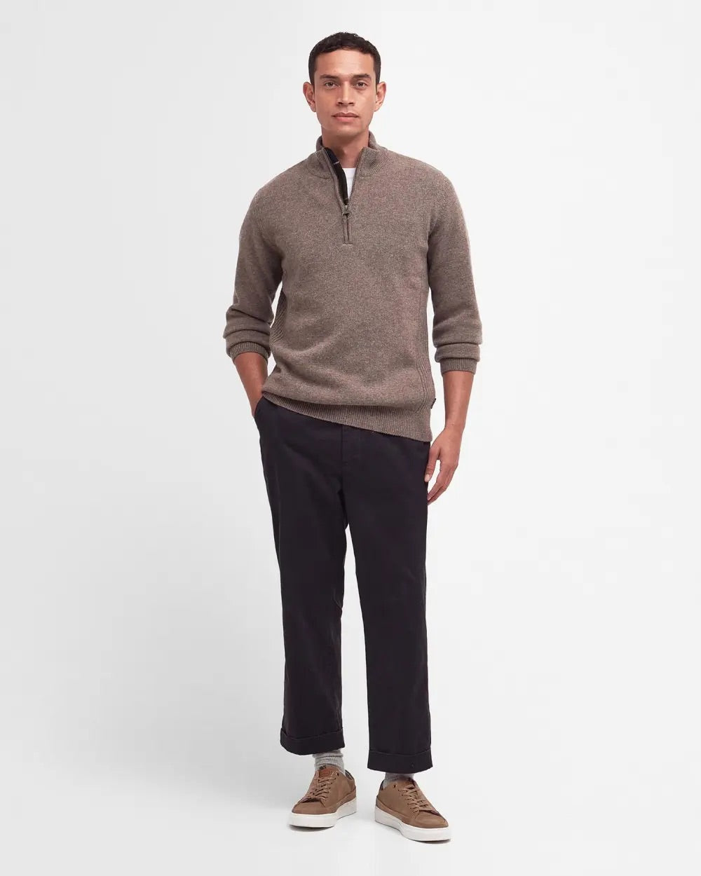 Holden Half Zip Knitted Jumper  Military Marl