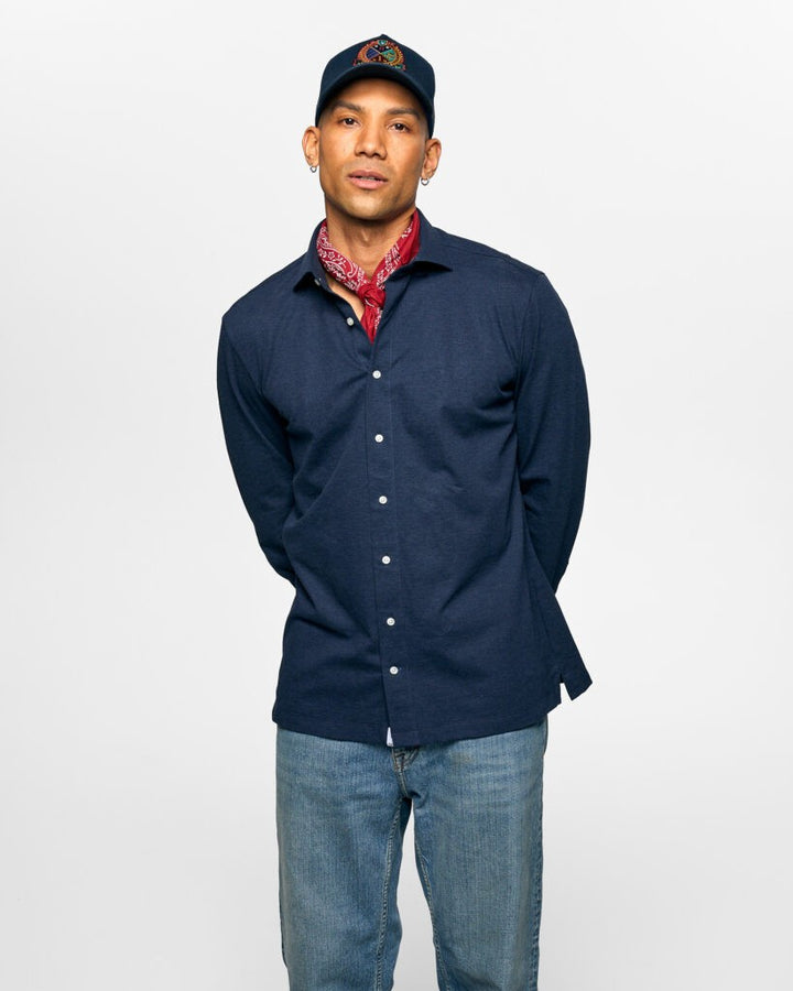 LEON MELANGE KNIT  Navy