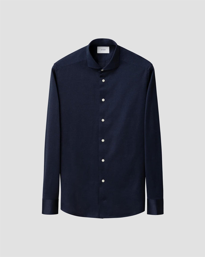 Filo di Scozia Knit Shirt  Dark Blue