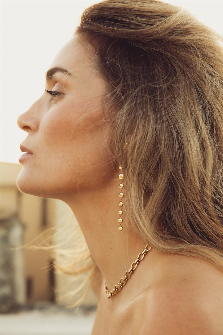 The Long Pebble Earrings  Gold