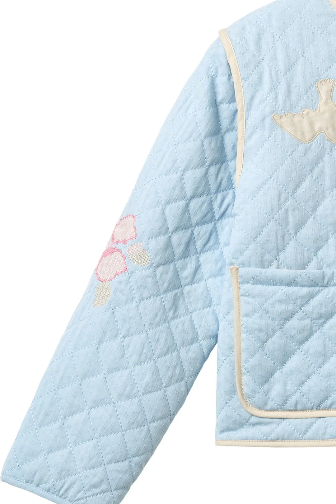 QUILTED JACKET  Lt. Blue Comb.