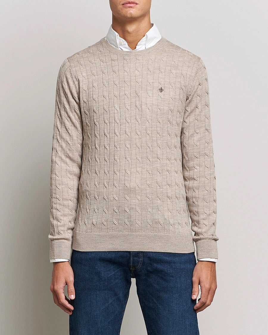 MERINO CABLE ONECK  Khaki