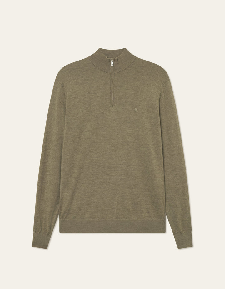 Grayson Half-Zip Merino knit  Olive Green