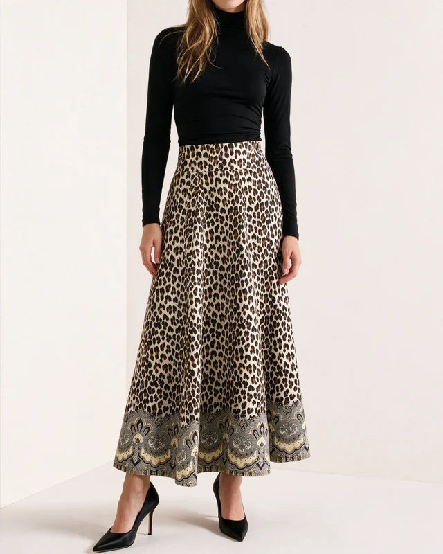 Taffeta Maxi Skirt  Wild Paisley