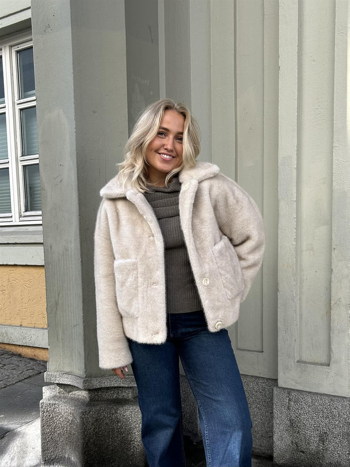 Faje Faux Mink  Beige