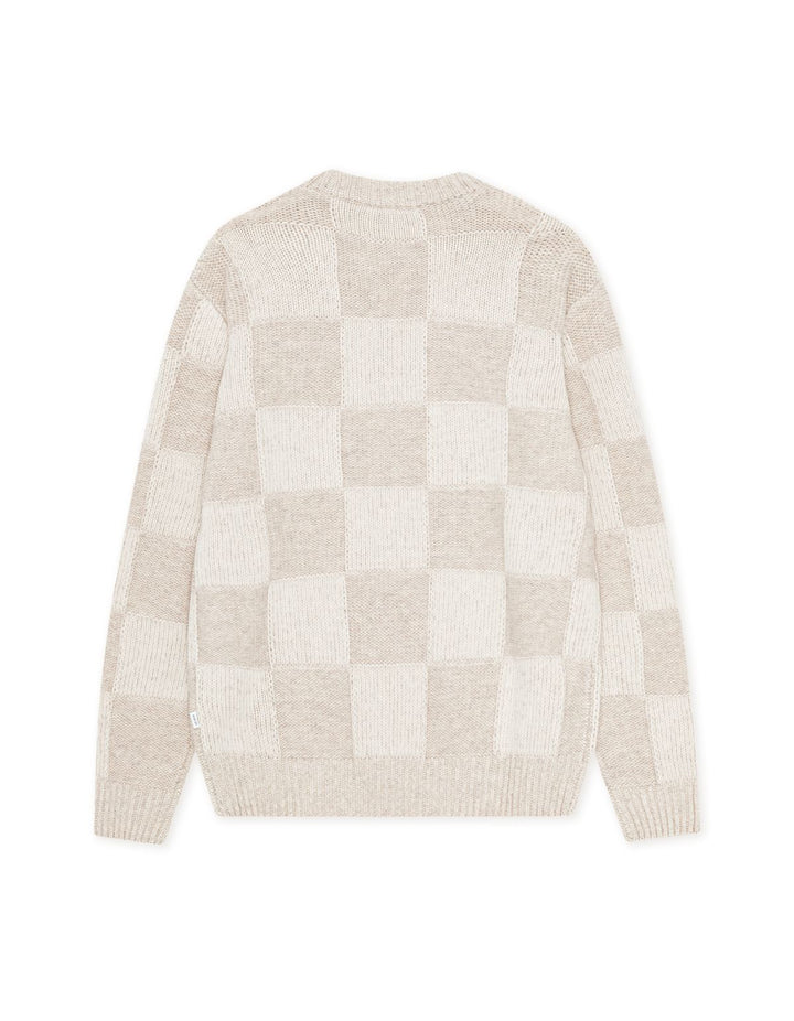 Check Knit  Eggnog White