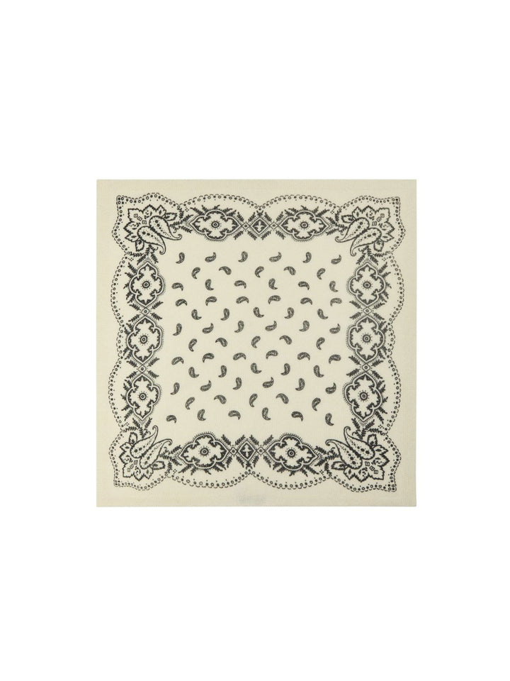 Adelina Paisley Knit Scarf  Off White