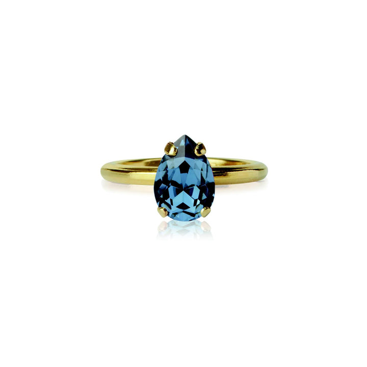 PETITE DROP RING GOLD  Denim Blue