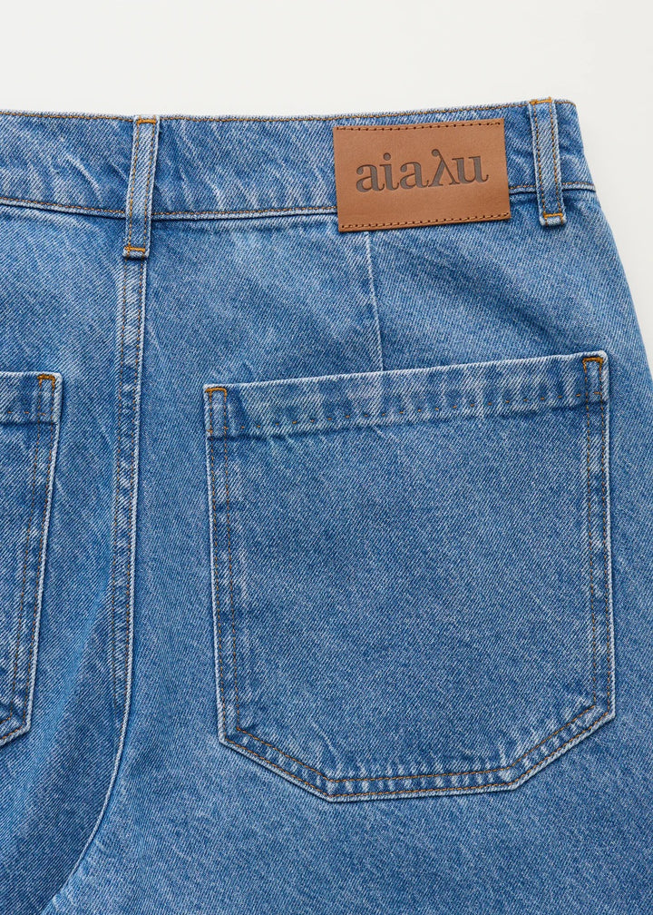 Carlo Midwaist Wide Jeans I  Clear Blue