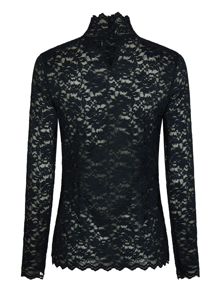 Liza Laceflower Blouse  Navy