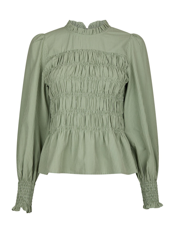 Possa Stripe Blouse  Dusty Green