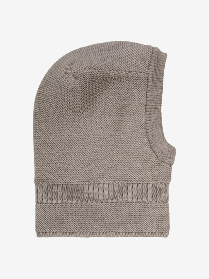 Balaclava Wool Knit Windstop  Brown Melange