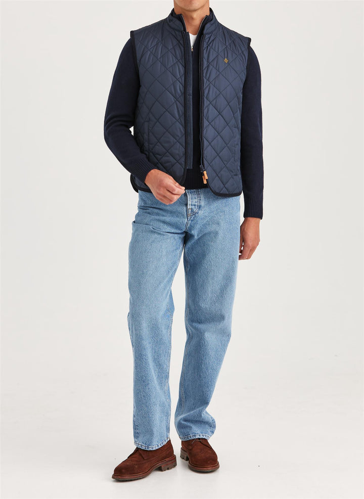 Teddy Quilted Vest  Old Blue