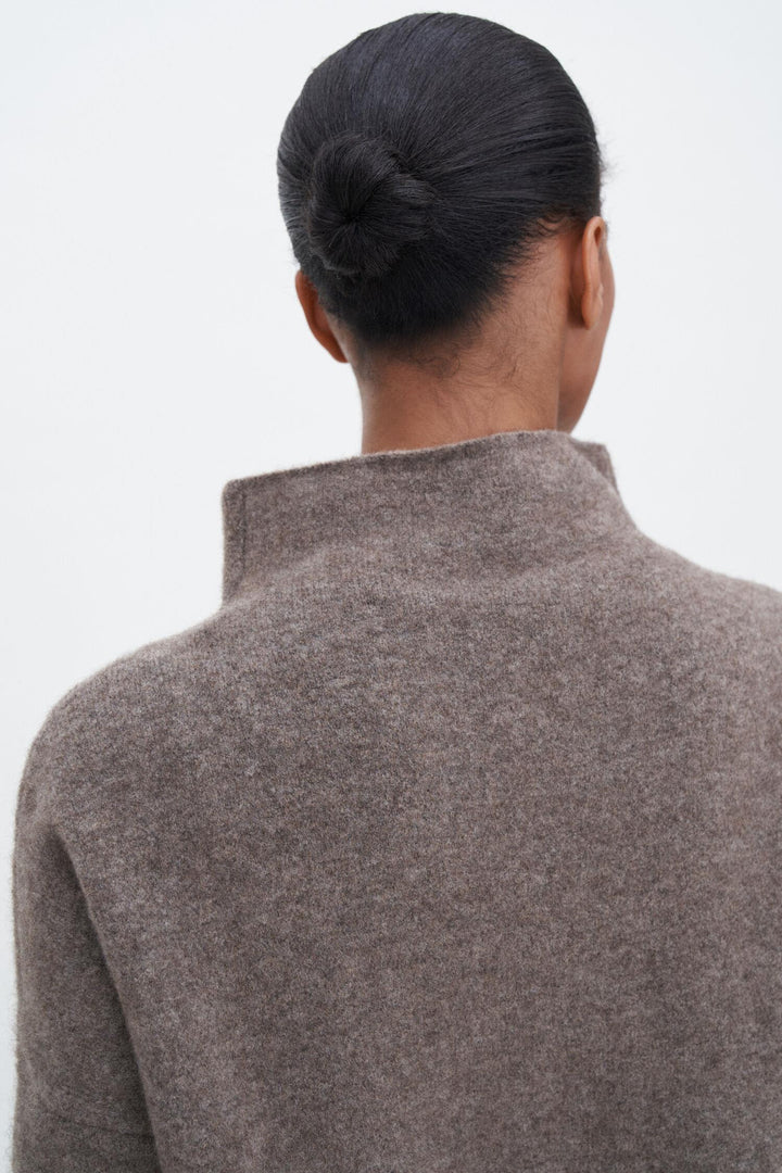mika yak funnelneck sweater  Dark Taupe Melange