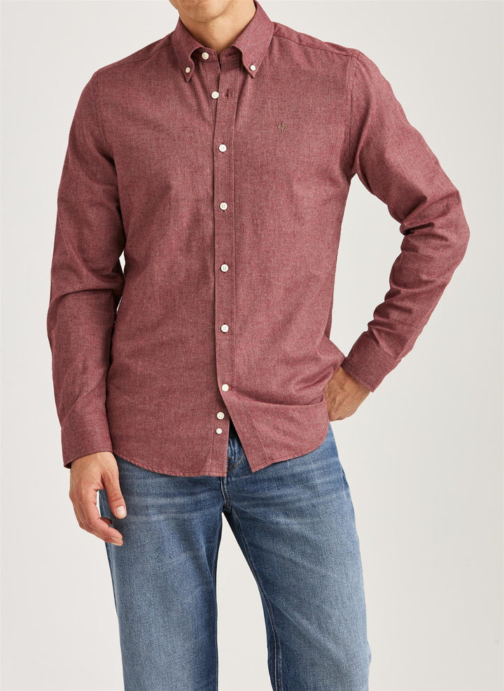 Watts Flannel Shirt-Slim Fit  Wine Red
