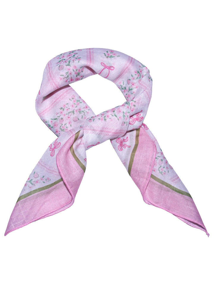 Skjerf m/sløyfer 58x58  Rosa