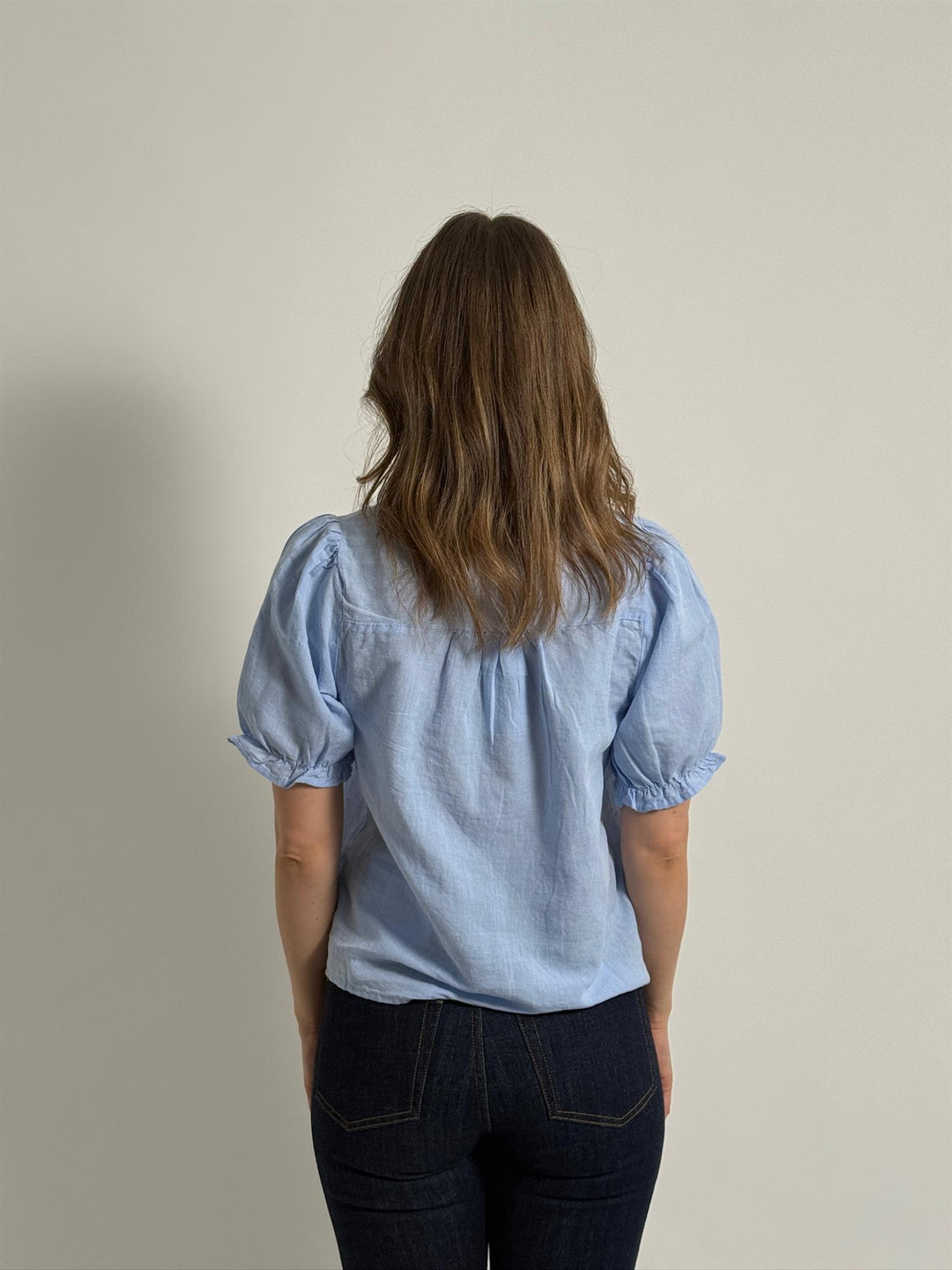 Odesa Linen Blouse  Light Blue