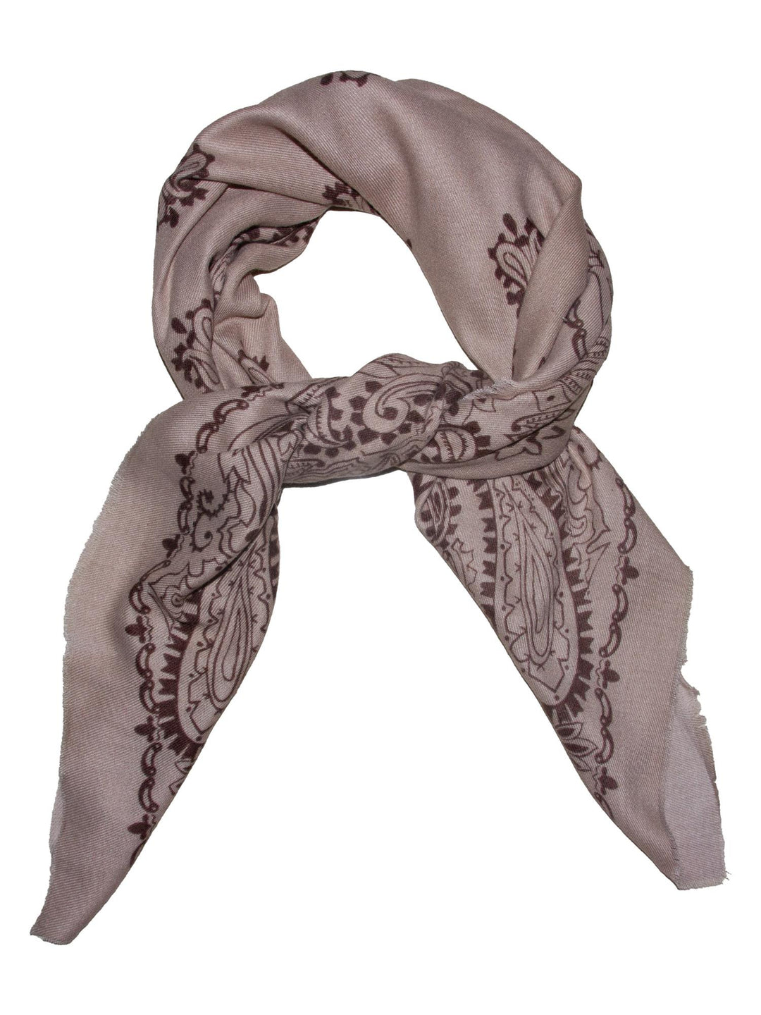 Dame skjerf paisley 110x110  Beige