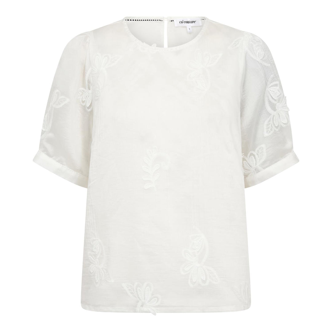NovinCC Emb SS Blouse  Off White