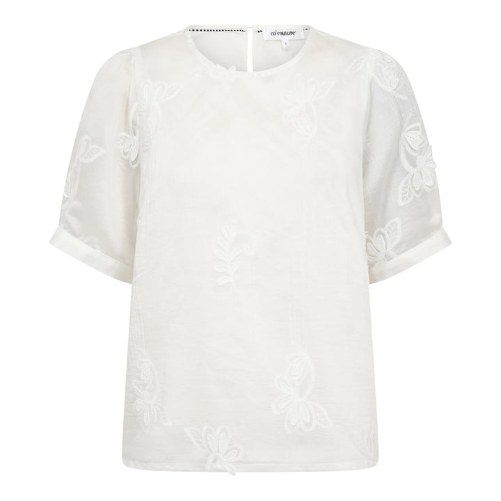 NovinCC Emb SS Blouse  Off White