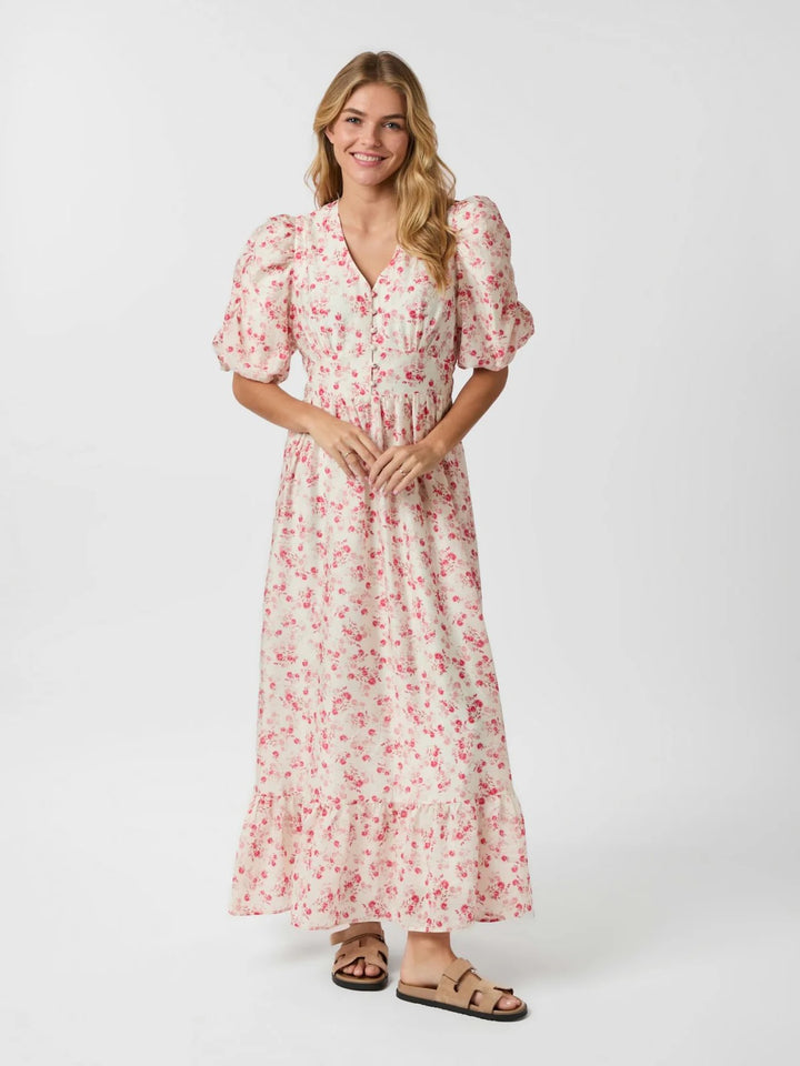 RILANA PRETTY FLOWER DRESS  Red