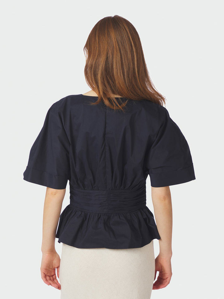 Annegret Poplin Blouse  Navy