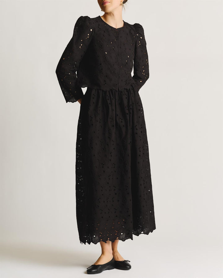 Broderie Anglaise Skirt  Black