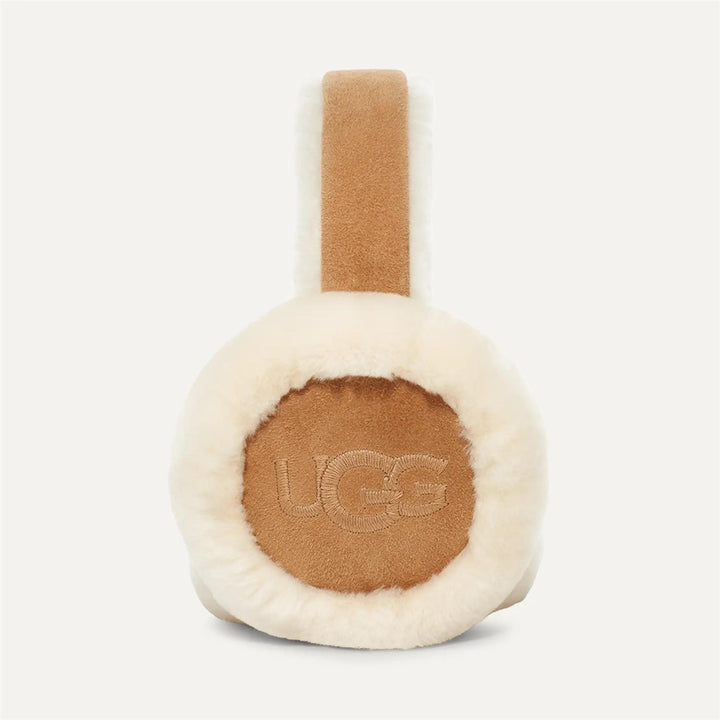 Sheepskin embroider earmuff  Chestnut