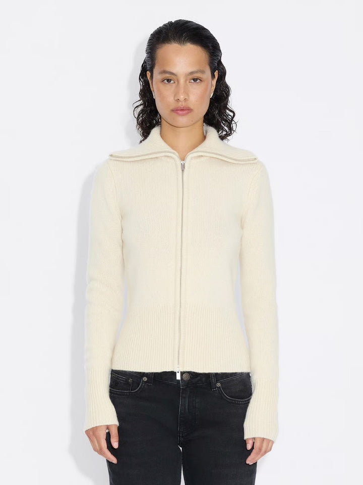 Line Wool Cardigan 25-04  Ecru