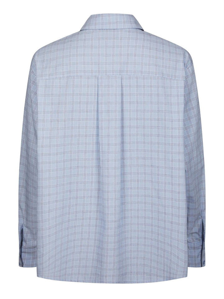 Dalma Triple Check Shirt  Light Blue