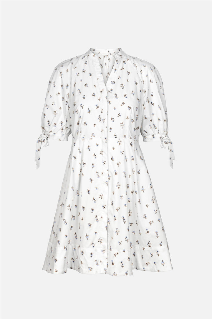 Lia Dress  White Anemone Print