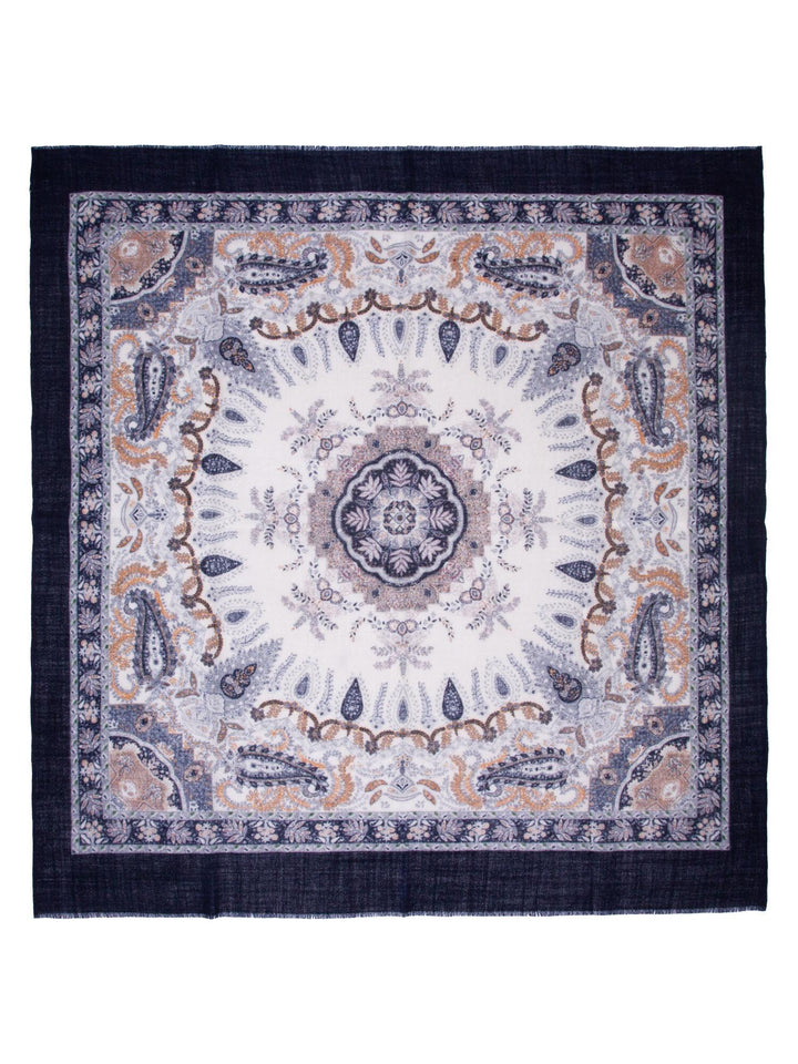 SKJERF ULL PAISLEY 95X95  Navy