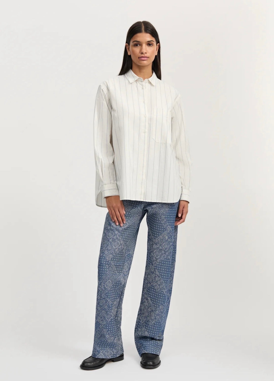Lynette Shirt Champetra  Mix French Blue